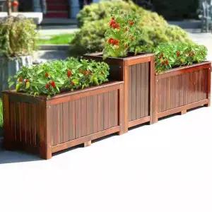 야외 나무 긴 방부목 화분 테라스실내정원 화단만들기 카페 벤치 세트 긴의자 가구 스툴