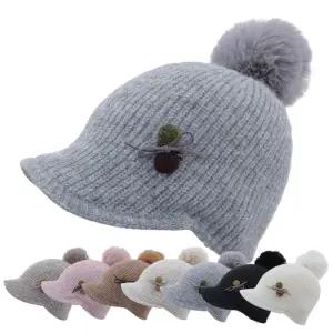 AN-K149_니트 방울 챙비니