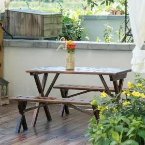 야외 정원 원목 테이블 의자 접이식 테라스 베란다 마당