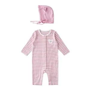 [M밍크뮤D] 26SS (PK)뮤뮤스트라이프SET우주복 모자보넷세트 (3617004103) 출산준비물/신생아선물/배내수트