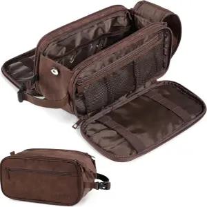 남성 여성용 파빌리아 세면도구 가방 그루밍용 여행 정리함 필수품 면도 도프 키트 PU 가죽 방수 화장품