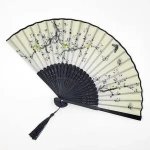 이자카야 일본 접이식 수채화부채(베이지 나비) (WFK9RWC)