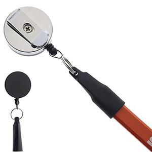 [미국배송] 전문가 ID 2 팩 - 헤비 듀티 리트랙터블 풀 펜 홀더 마커 및 목수 연필에 이상적임 두꺼운 나일론 케이블 셀프 리트랙터 릴 릴-N-RITE의 타이트 금속 벨트 클립