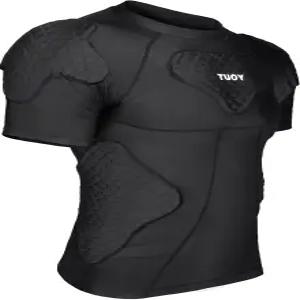 성인용 축구 농구 야구 소프트볼 럭비를 위한 어깨 등 갈비 패드가 있는 티아수 남성 패딩 셔츠 가슴