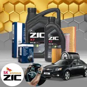 쉐보레 크루즈 1.6/1.8 가솔린 엔진오일필터 세트 지크 X7 5W30