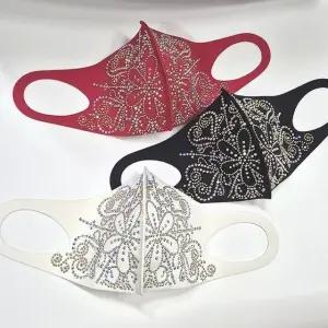 플라워 디자인 네오프랜 마스크 큐빅 장식 선택형 (WFKA8H1)