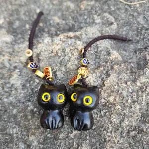 행운 부적 고양이 나무 패션 키홀더 WFHGCLL