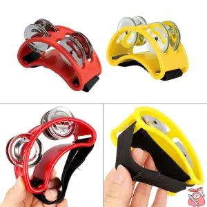 해피J보따리 고무스트랩 발탬버린 노래방 장기자랑 체육대회 응원도구 휴대용 소형 탬버린