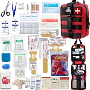 293개/세트 - 응급처치 키트 몰 파우치 긴급 생존 야외 활동 가정 학교 하이킹 자동차 여행 및 캠핑에 적합