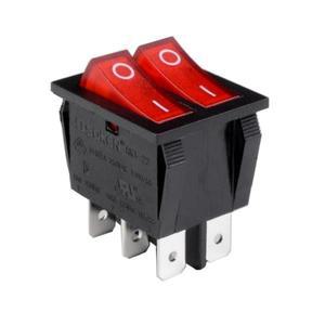 라이트 RK1-22 16A 6핀 ON-OFF 전기 베이킹 팬 히터, 오일 히터용 이중 연결이 포함된 2팩 로커 스위치