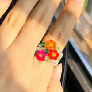 비즈 꽃반지 레이어드 여성반지 포인트 악세서리 (WFKBNN8)