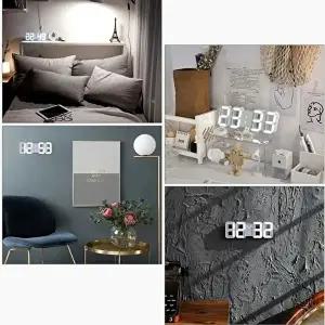 무소음 입체 디지털 LED 탁상시계 벽시계 오렌지 (KYR-WFHMYQ1)