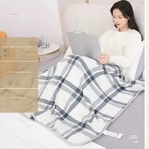 무릎담요 겨울 극세사 똑딱이 담요 무릎 블랭킷 도서관