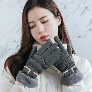 리본 포인트 패딩 스마트폰터치장갑 패딩장갑 방한장갑 털장갑 겨울장갑 스마트폰장갑 손가락장갑 보온장갑