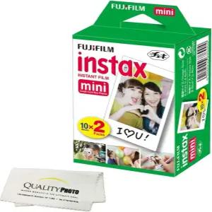 후지필름 미니 8 9 11 12 카메라용 INSTAX 인스턴트 필름(흰색)/품질 사진 극세사 천(20장 인쇄)