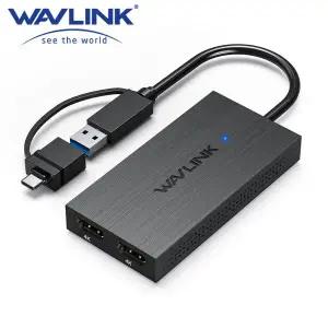 WAVLINK USB 3.1USB C-단일이중 HDMI 어댑터 DL6950SM768 칩 듀얼 2K5K60Hz 모니터 WindowsM1M2M3 Mac과 호