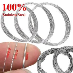 얇은철사 10M 스틸 실버 컬러 와이어 구슬 03040506081mm 쥬얼리 찾기