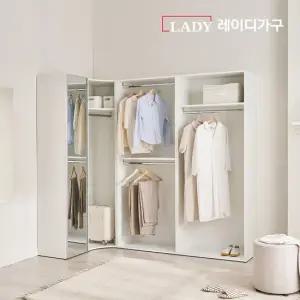 레이디가구 이안 드레스룸 280cm 코너형 B세트 (좌형) (80cm 1단