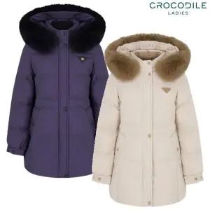 [크로커다일레이디](CLEWDW108) 폭스퍼 카라 덕 다운 점퍼_GN