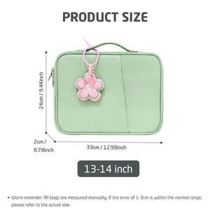 꽃펜던트가 있는 13 14인치 태블릿 슬리브 가방, 아이패드 프로 12.9, 삼성 갤럭시 탭 S9+용 우아한 패션