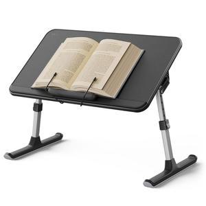 침대에서 페이지 종이 클립으로 손이 닿지 않는 독서용 SAIJI 북 스탠드, 노트북 책상 테이블, 소파 바닥에서 아침 식사를 작성할 수 있는 휴대용 경량 랩 책상 트레이(20.5