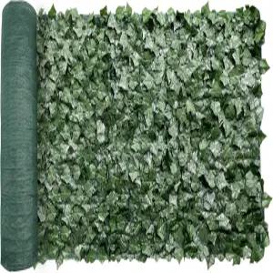 윈드스크린이 없는 1PC 4인치 x 12인치 인조 비 잎 장식 울타리 화면 야외 정원 파티오 현관 데크 발코니