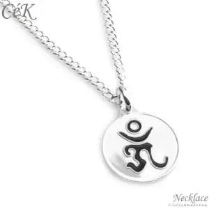 클루아조네 키즈 은목걸이 스터링실버 불교 옴자 각인가능 CeK Kids 8181KN