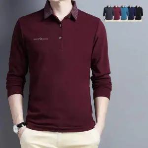 겨울용 남성 긴팔 골프 티셔츠 중년 아빠 캐주얼웨어