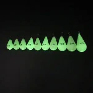 야광 물방울형 봉돌 문어 쭈꾸미 낚시 채비용 야광추