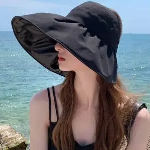 햇빛가리개모자 여성챙넓은모자 여자 벙거지 블랙