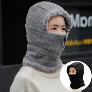 방한모자 따뜻한 비니 털모자 귀달이 목도리 여성 여자 방한모자 털모자 비니 지퍼 겨울모자 귀달이모자