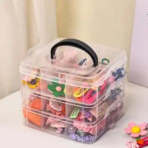 키밍 일회용 렌즈 수납 정리 케이스 18킨 손잡이 다층 수납함 렌즈케이스