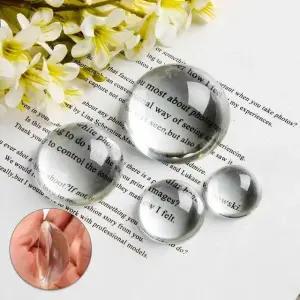 투명 오브제 문진 크리스탈 반구 물 수정 구슬 페이퍼웨이트 유리구슬 책