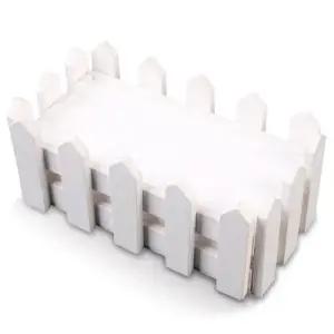 사각 원목 울타리 화이트 소형 조화용 울타리 화분 WFFQT41