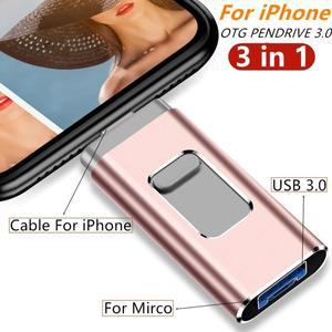 iphone 호환 USB 플래시 드라이브 2TB 1TB 3.0 Pendrive 3in1 Mirco 512G 256GB 128/64/32gb 메모리 스틱
