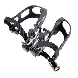 조정 가능한 발가락 클립 교체 내구성 스트랩이 사이클링 자전거 있는 자전거용 미끄럼방지 실내 범용 운동용 페달