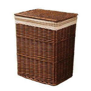 빨래바구니 빨래통 라탄 수납 바구니 뚜껑있는 대용량 햄퍼 사각