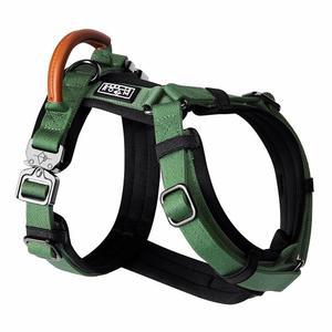 MADE TO ROAM 프리미엄 익스플로러 하네스 - 소형, 중형, 대형견(오리건 헤이즈, 사이즈 1)을 위한 조절 가능한 내구성 있는 나일론, 소프트 패딩, 금속 버클 및 가죽 손잡이가 Y자형 반려견