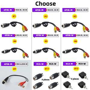 4핀 항공 헤드 암/수 커넥터 RCA AV/암 DC 멀티 케이블 플러그 어댑터 변환기 자동차 후방 카메라 모니터용