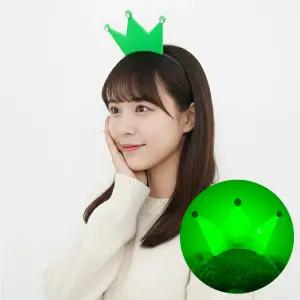 LED 그린 램프 왕관 파티머리띠 행사 콘서트 파티 축제 놀이 단체 빛나는 소품