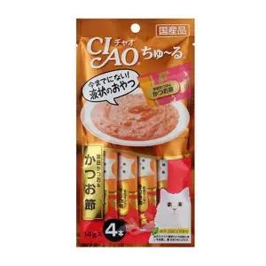 [에이치플러스몰]이나바 챠오 츄르 가다랑어 가츠오부시 14g 4P X3개 고양이 간식