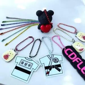 ( )키링 끈 실용 구슬체인 12cm 랜덤 100개 열쇠고리 만들기 부자재