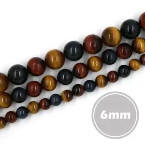 6mm 삼색호안석(AAA급)-0.5줄/팔찌만들기/원석/부자재