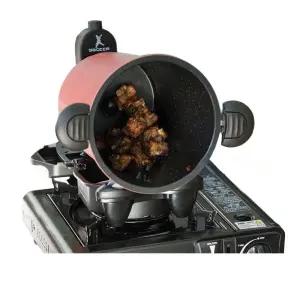 오토웍 자동 회전 볶음기 가정용 야외용 캠핑 롤링 볶음 요리 기계 삼겹살 구이기 스테이크 멀티 그릴