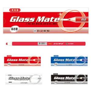 4컬러 글라스메이트 색연필 12자루 채점펜 옷감 가죽 봉제용 유리용 색연필