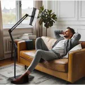 침대 거치대 스마트폰 핸드폰 태블릿 아이패드 자바라 스탠드 눕방 독서대 겸용