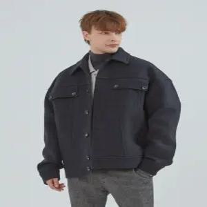 [컴스페이스]울 블렌드 블루종 코트_블랙