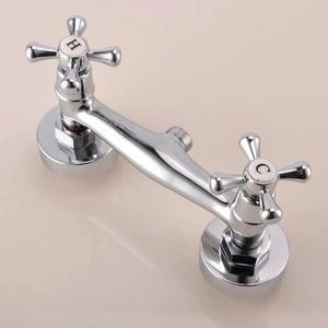 황동 욕실 온수 및 혼합 밸브 샤워 수도꼭지 더블 컨트롤 핸들 벽에 꽃 스프링클러