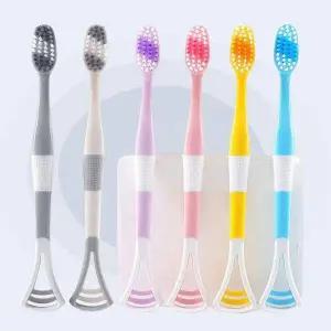 칫솔 일체형 혀클리너 8P 미세모 부드러운 2in1 치솔