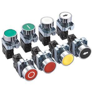 버튼 스위치 자체 재설정 XB2 미니 소형 호환 소형 버섯 머리 비상 정지 22mm 손잡이 키 시작 XB2-BS542 XB